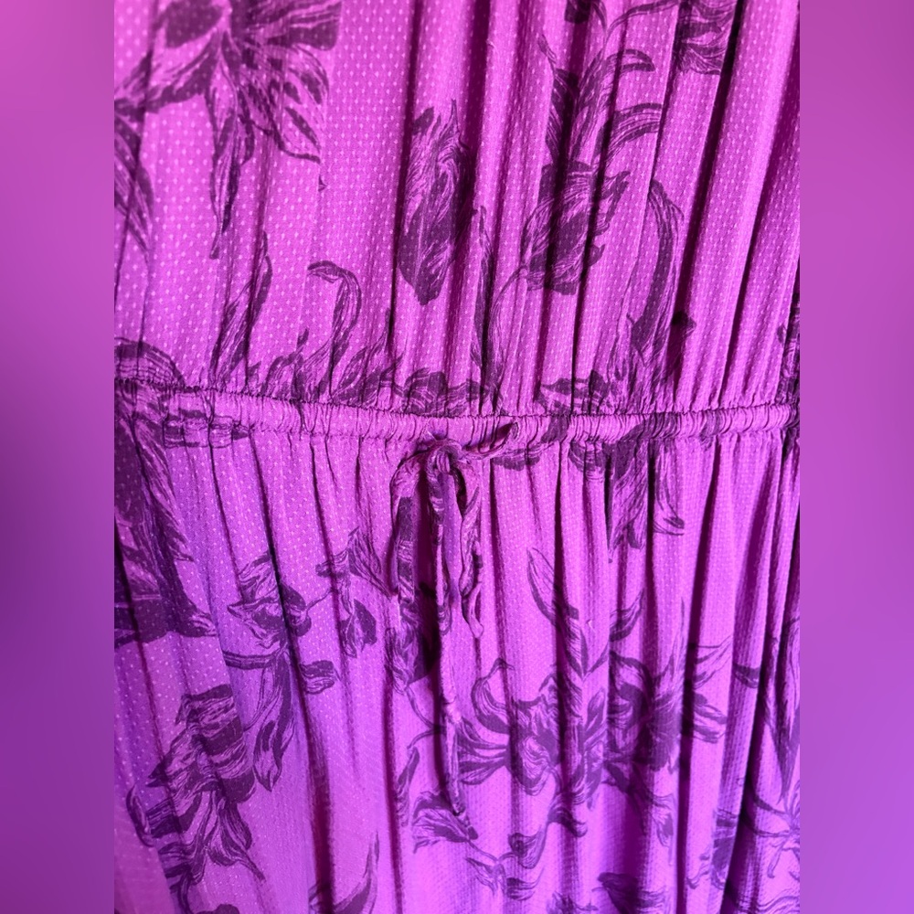 A New Day Elegant Purple Floral Women's Dress - Picture 8 of 11